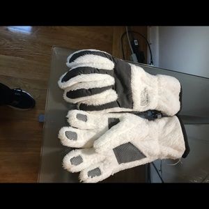Ladies  white north face gloves